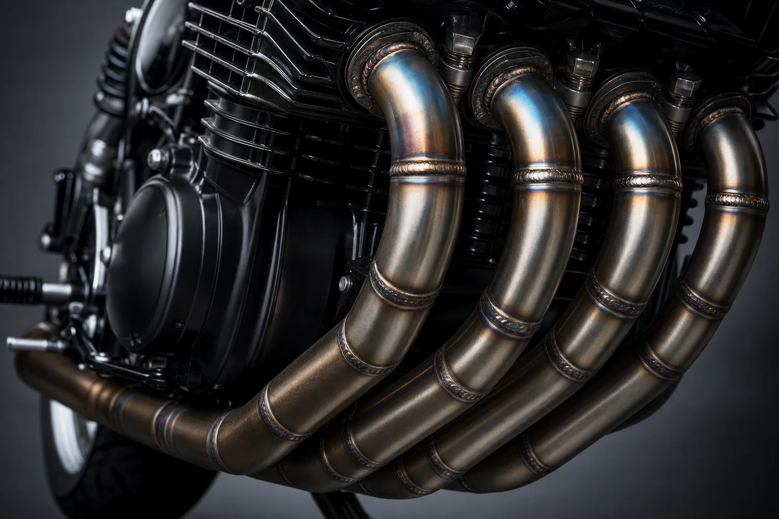 Equal length headers, stacked bead welds, heat colour preserved