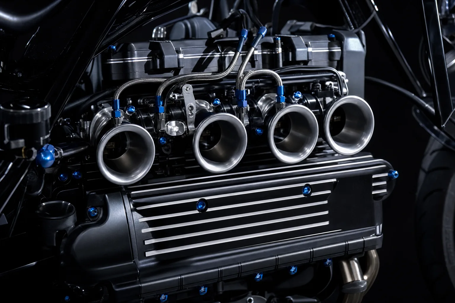 Induction. Four stacks, blue anodised hardware, fresh seals throughout