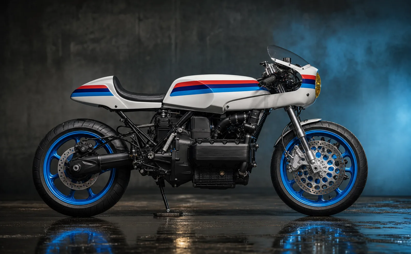 Trikolor, a custom BMW K1100 cafe racer built by BoMoto